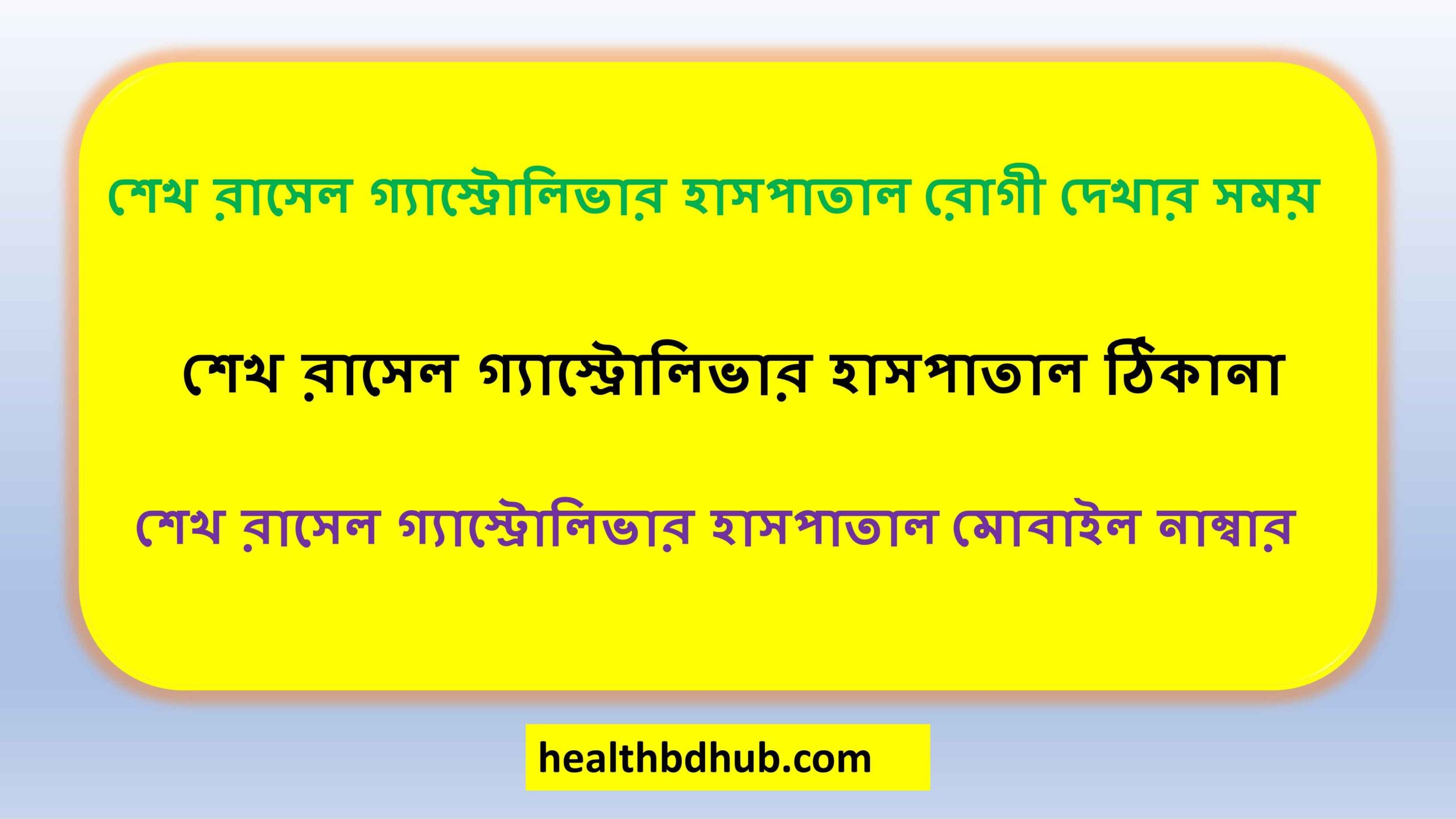 শেখ রাসেল গ্যাস্ট্রোলিভার হাসপাতাল রোগী দেখার সময়
