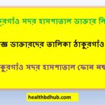 ঠাকুরগাঁও সদর হাসপাতাল ডাক্তার লিস্ট